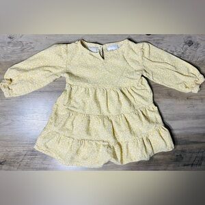 Charming Yellow Floral Tiered Dress for Kids